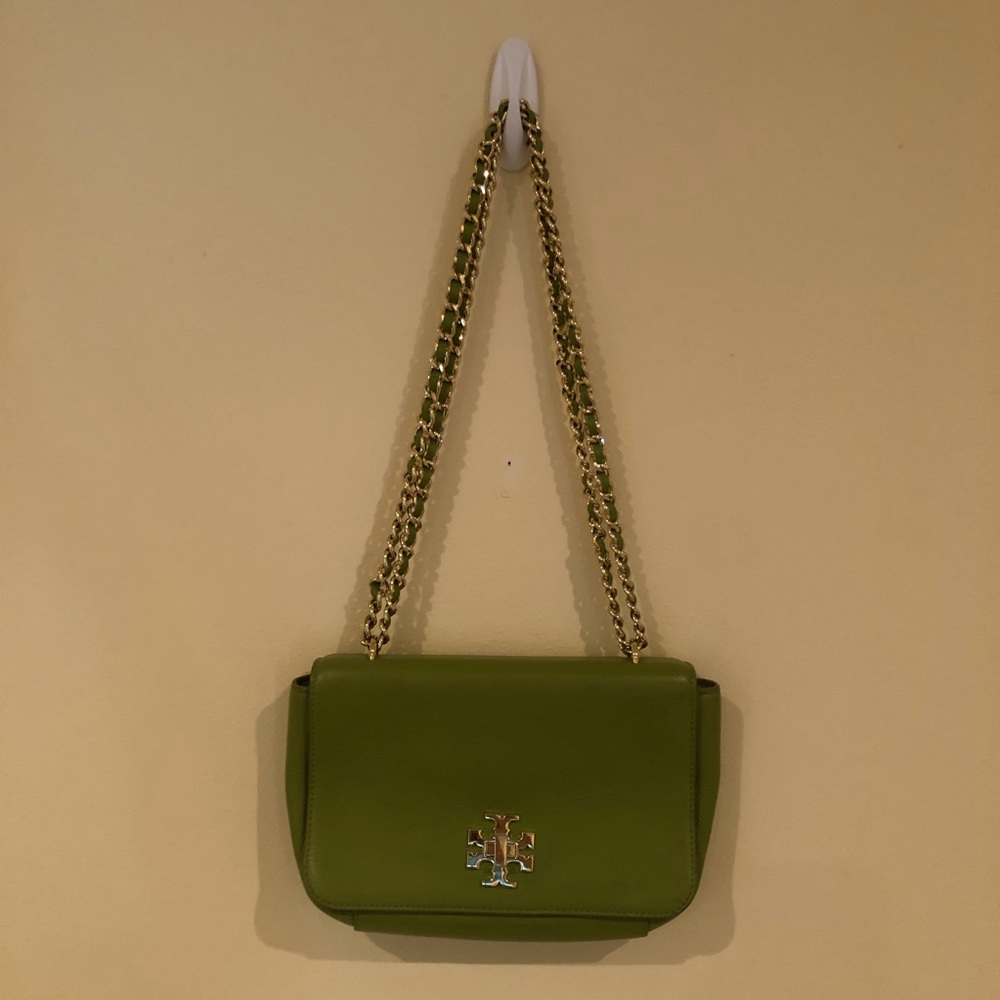 Tory Burch Medium Green & Gold Cross Body Bag